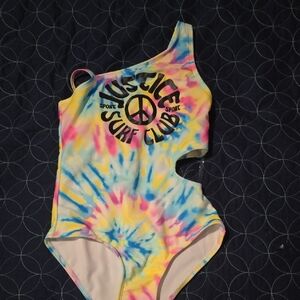 Justice Tie-Dye One-Shoulder Swimsuit